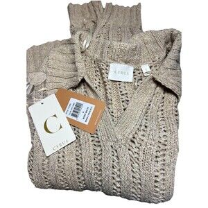 Cyrus V-Neck Sweater‎ NWT Small $99 boho beach summer designer New Yorkc272402
